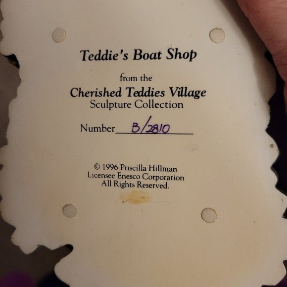 Rare Collectible Teddie's Boat Shop from Cherished Teddies Village - Picture 1 of 3